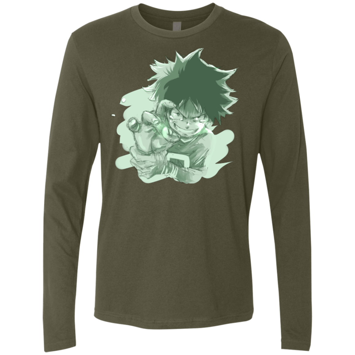 T-Shirts Military Green / Small Deku Sketch Men's Premium Long Sleeve
