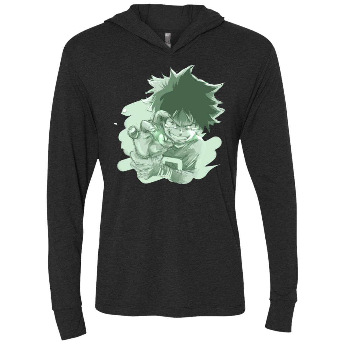 T-Shirts Vintage Black / X-Small Deku Sketch Triblend Long Sleeve Hoodie Tee