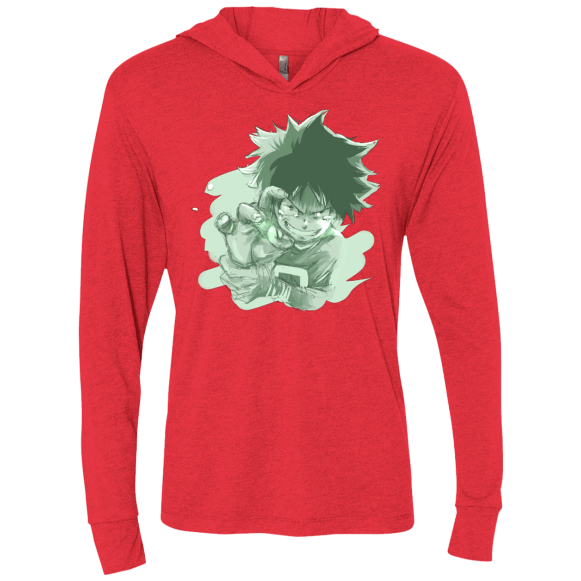 T-Shirts Vintage Red / X-Small Deku Sketch Triblend Long Sleeve Hoodie Tee