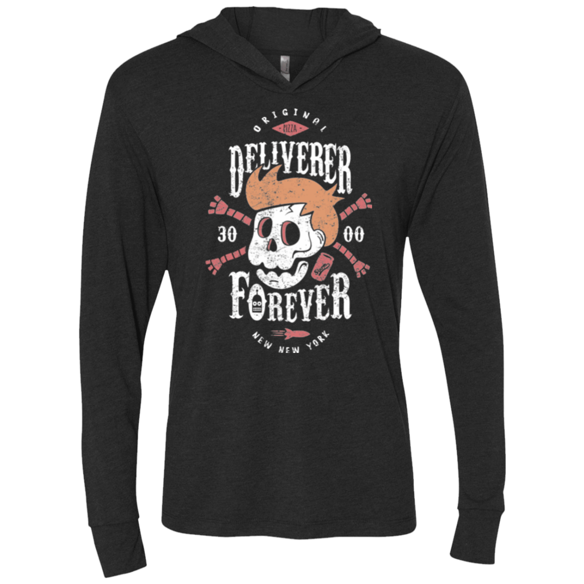 T-Shirts Vintage Black / X-Small Deliverer Forever Triblend Long Sleeve Hoodie Tee