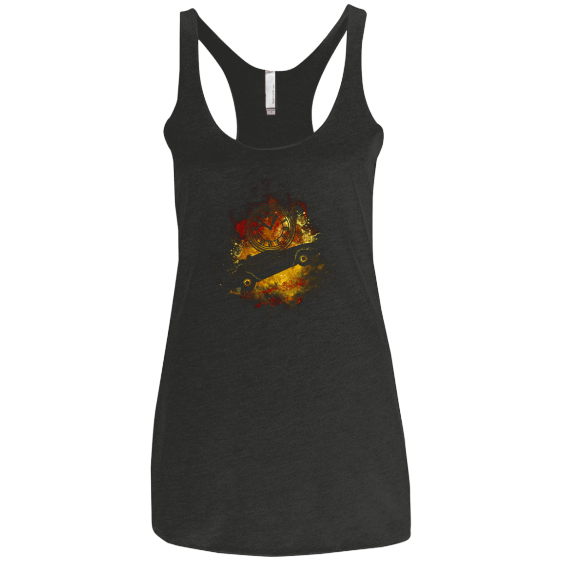 T-Shirts Vintage Black / X-Small DELOREAN ART Women's Triblend Racerback Tank