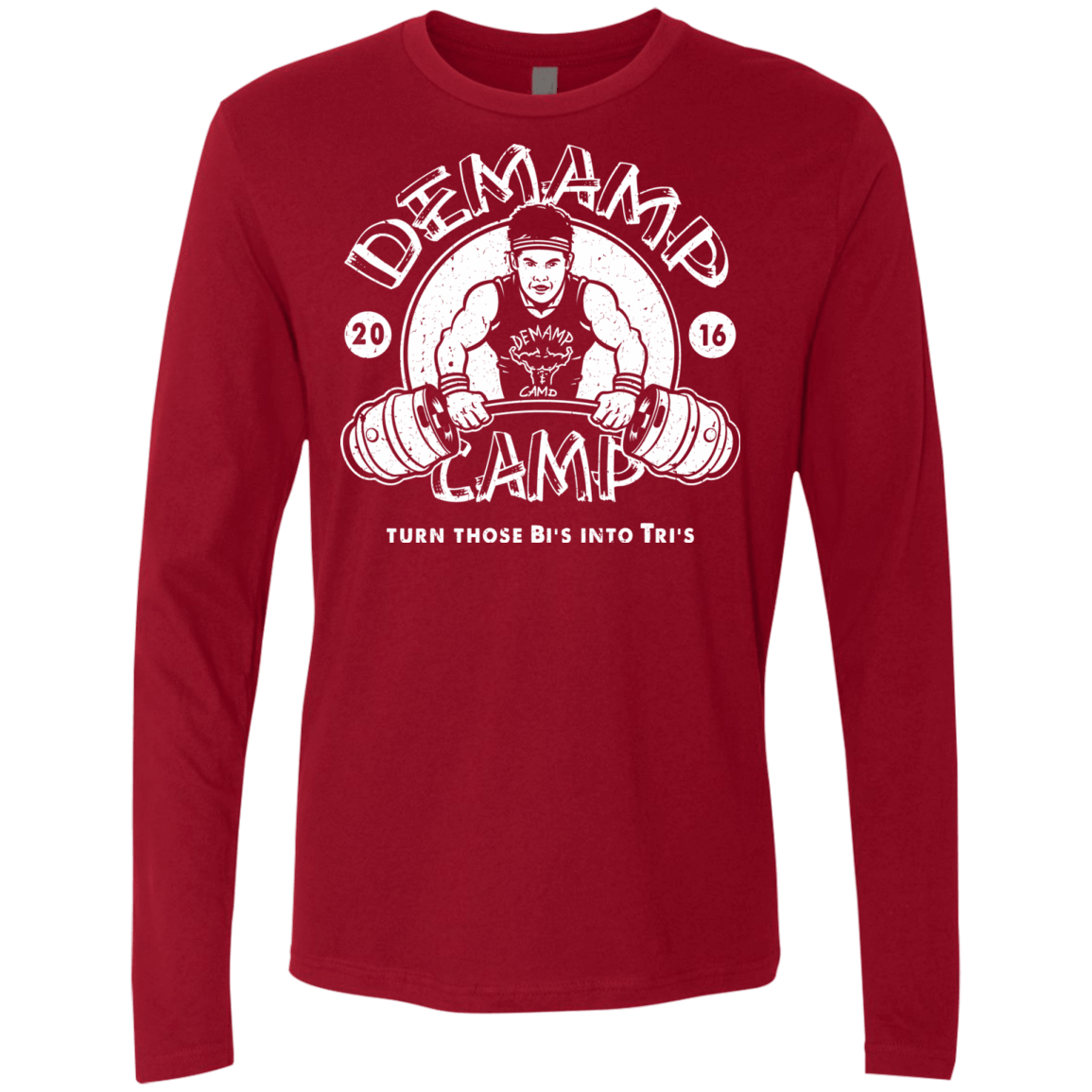 T-Shirts Cardinal / Small Demamp Camp Men's Premium Long Sleeve