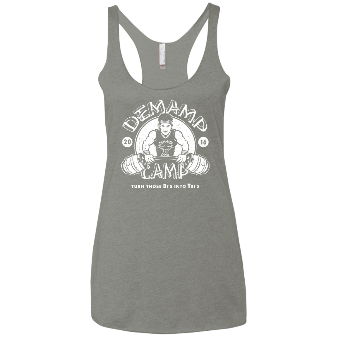 T-Shirts Venetian Grey / X-Small Demamp Camp Women's Triblend Racerback Tank