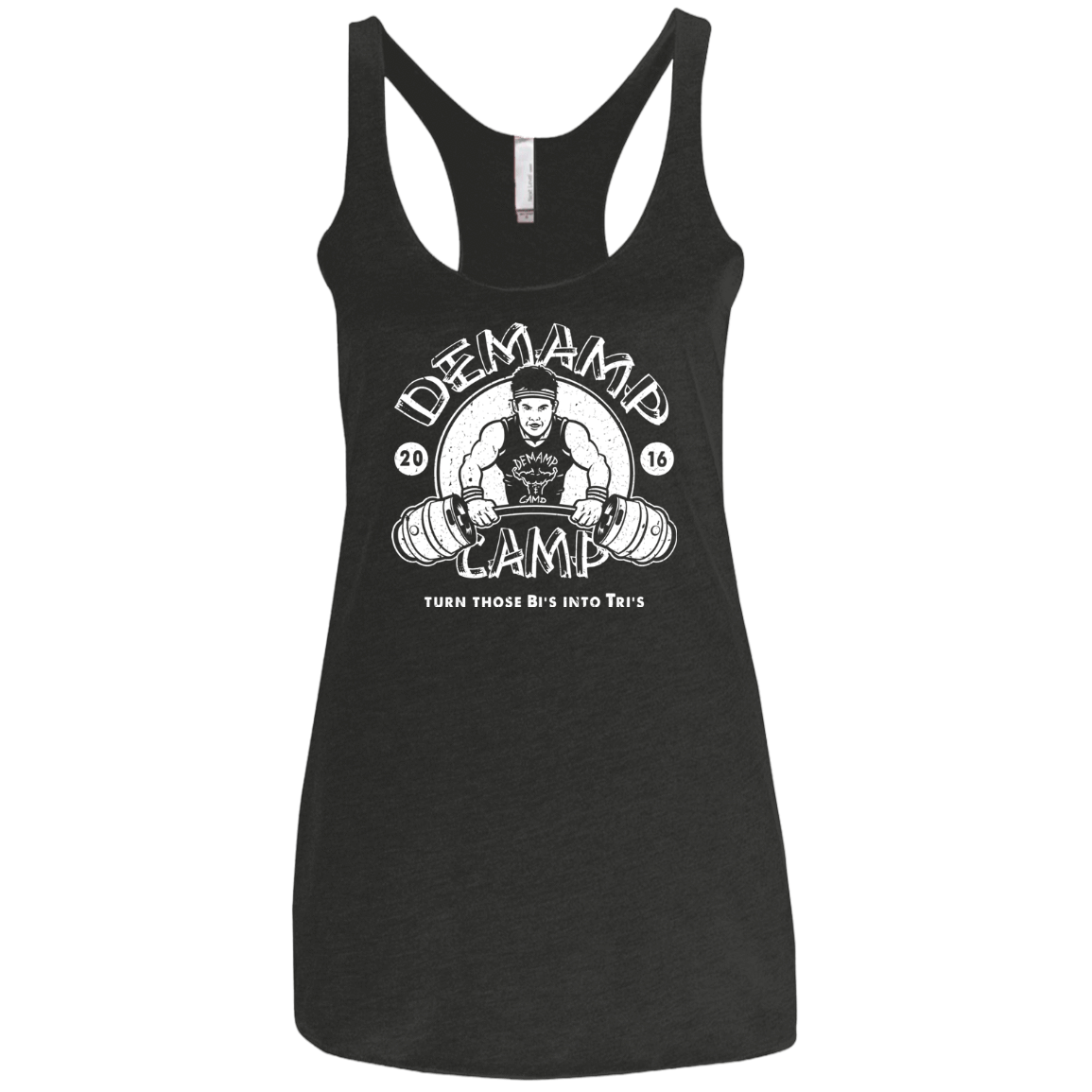 T-Shirts Vintage Black / X-Small Demamp Camp Women's Triblend Racerback Tank