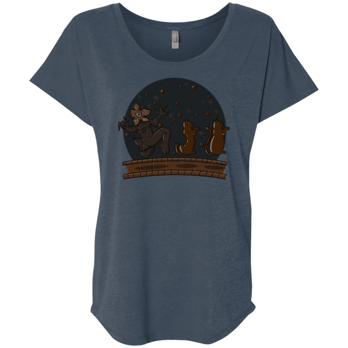 T-Shirts Indigo / X-Small Demogorgon Chocolata Triblend Dolman Sleeve