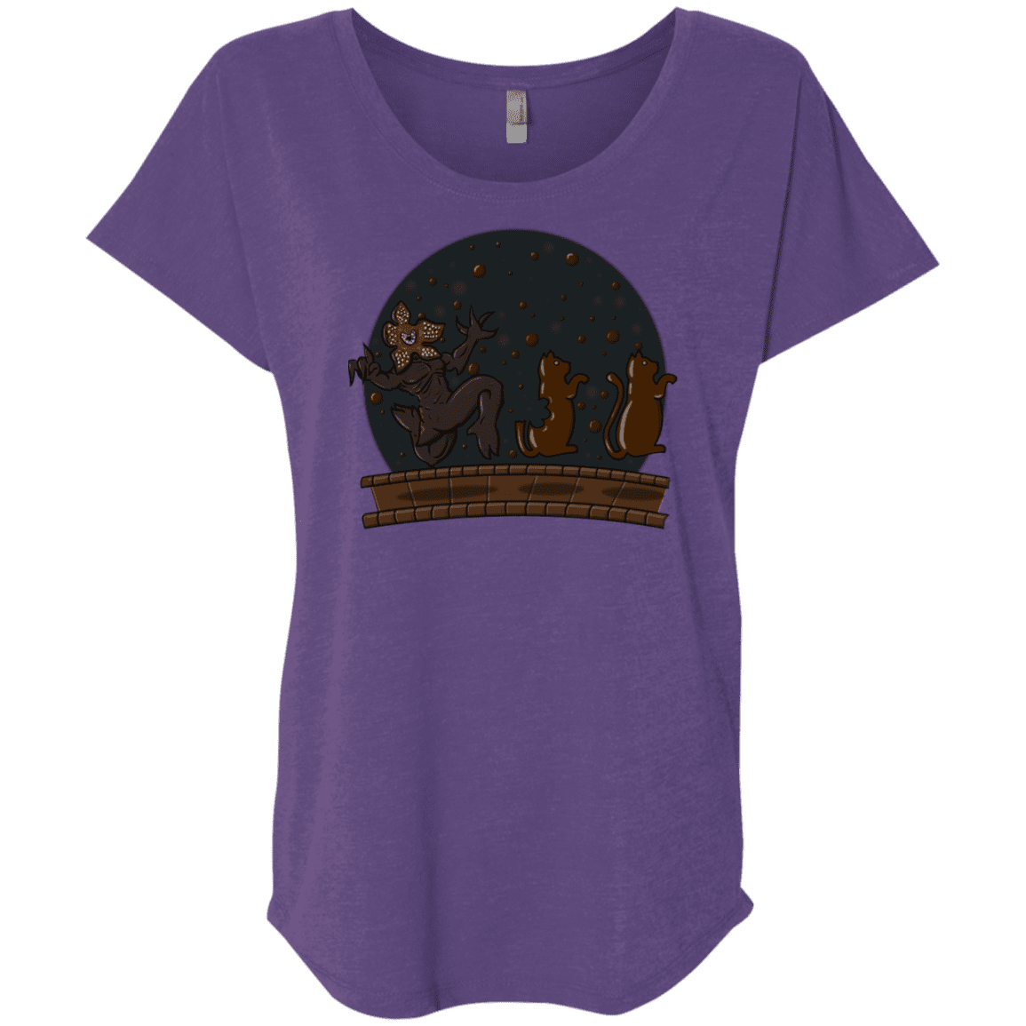 T-Shirts Purple Rush / X-Small Demogorgon Chocolata Triblend Dolman Sleeve