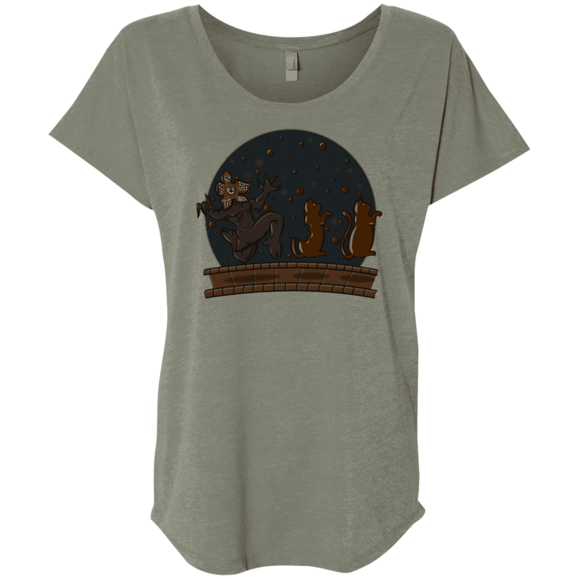 T-Shirts Venetian Grey / X-Small Demogorgon Chocolata Triblend Dolman Sleeve