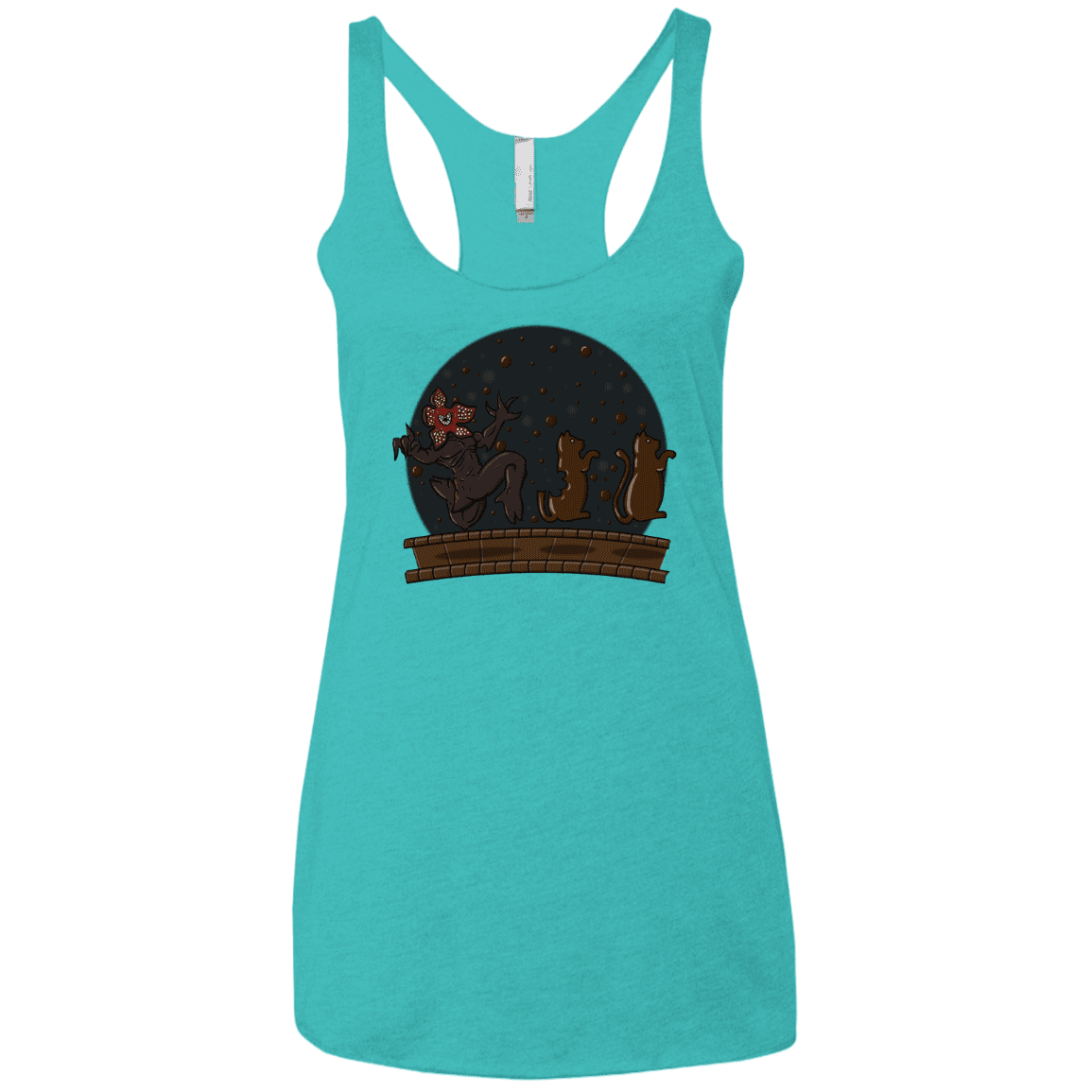 T-Shirts Tahiti Blue / X-Small Demogorgon Chocolata Women's Triblend Racerback Tank