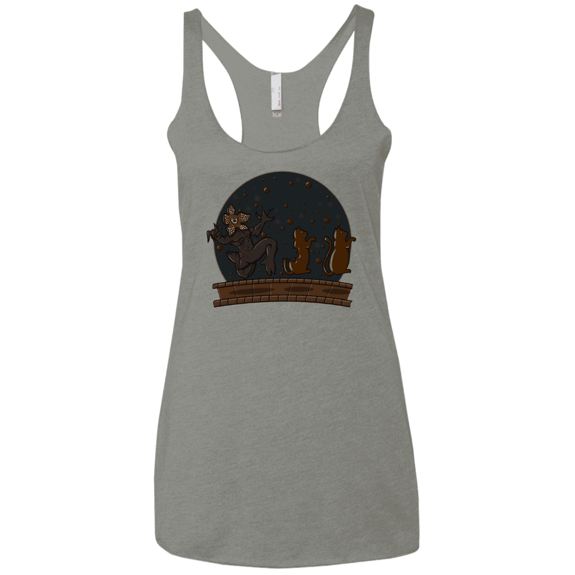 T-Shirts Venetian Grey / X-Small Demogorgon Chocolata Women's Triblend Racerback Tank