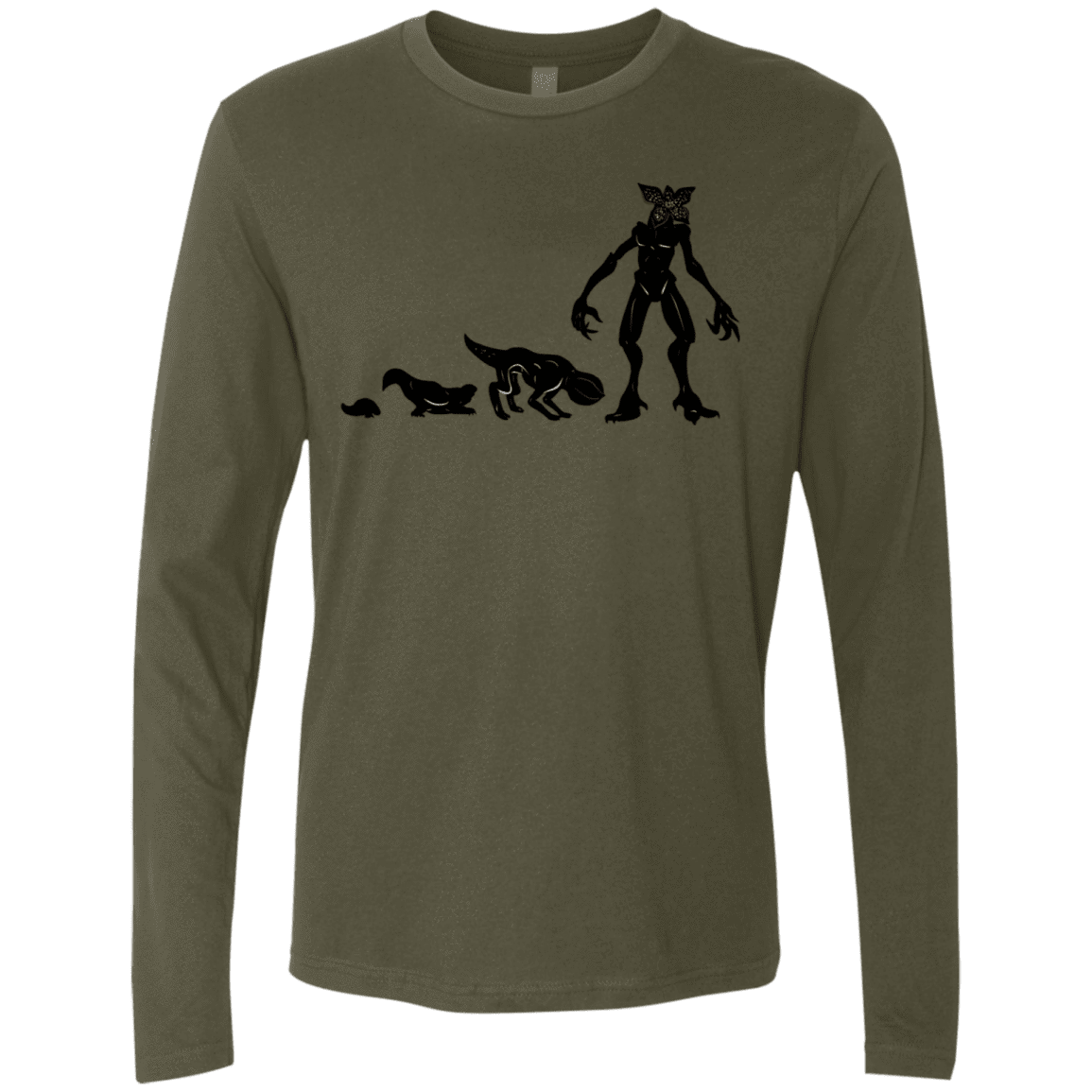 T-Shirts Military Green / S Demogorgon Evolution Men's Premium Long Sleeve