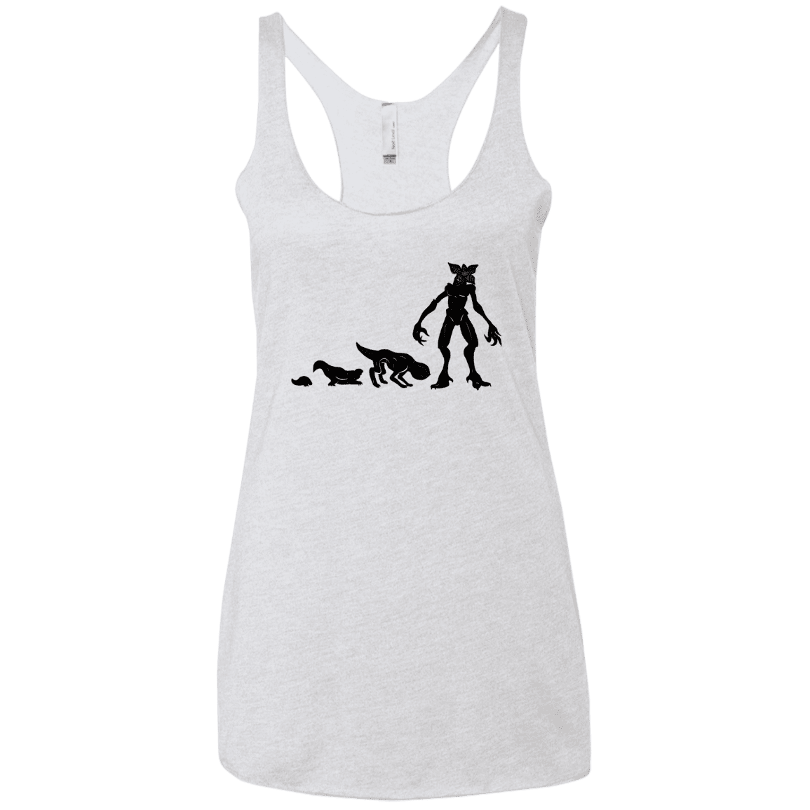T-Shirts Heather White / X-Small Demogorgon Evolution Women's Triblend Racerback Tank
