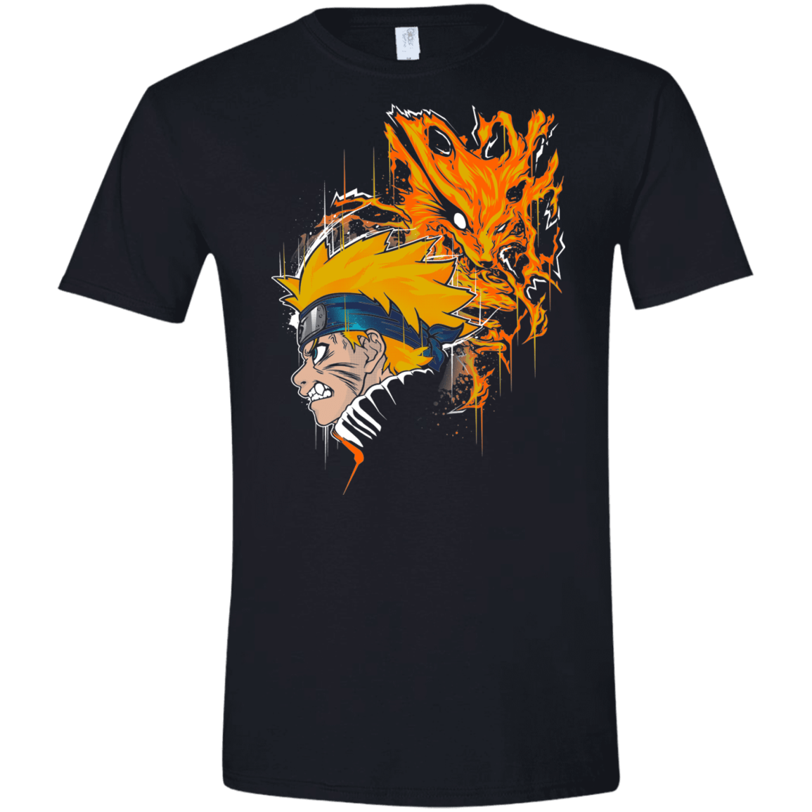 T-Shirts Black / X-Small Demon Fox Men's Semi-Fitted Softstyle