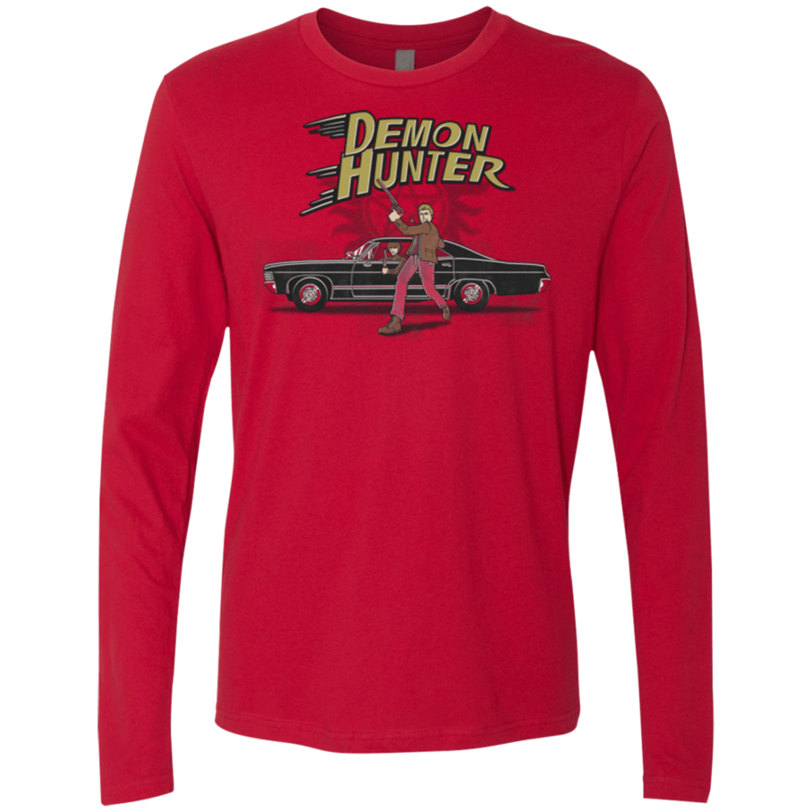 T-Shirts Red / Small Demon Hunter Men's Premium Long Sleeve