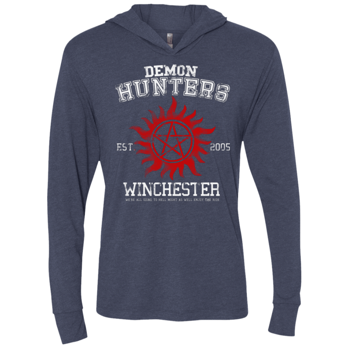 T-Shirts Vintage Navy / X-Small Demon Hunters Triblend Long Sleeve Hoodie Tee