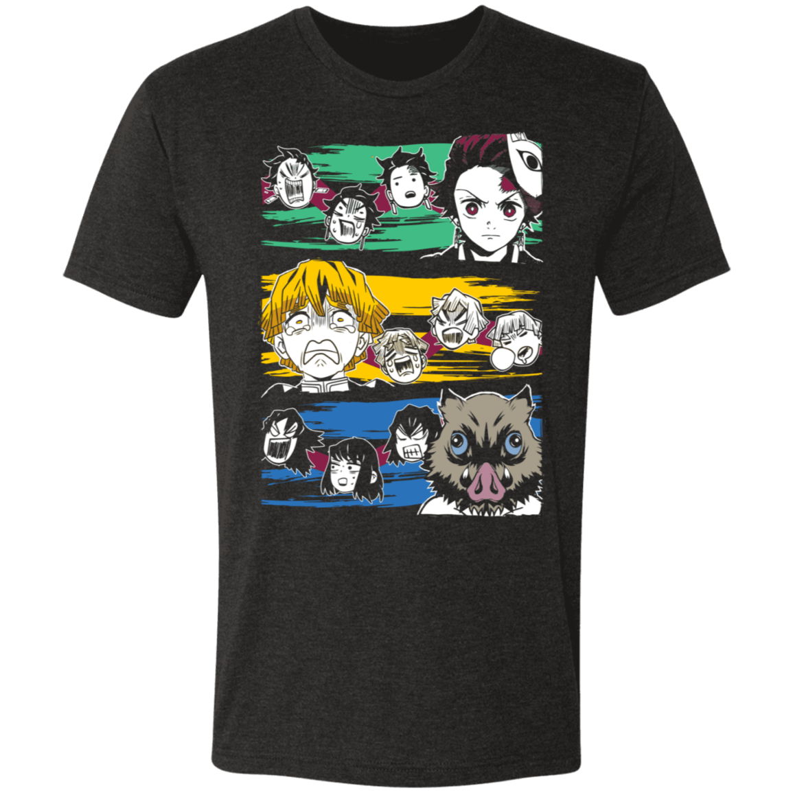 T-Shirts Vintage Black / S Demon Slayer Trio Men's Triblend T-Shirt