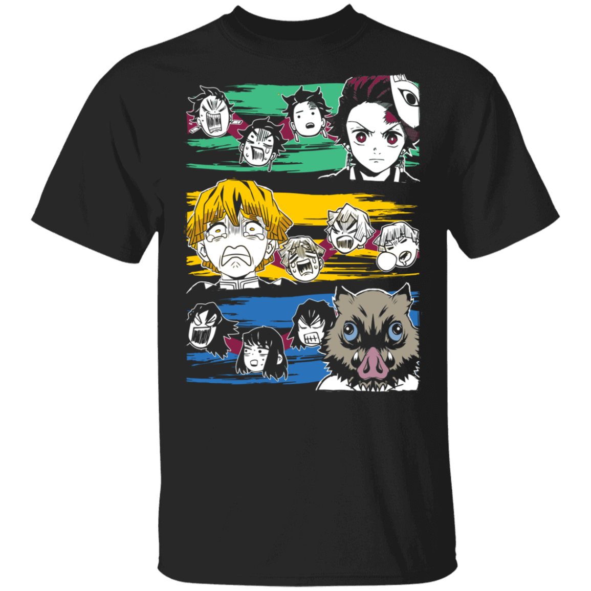 T-Shirts Black / S Demon Slayer Trio T-Shirt