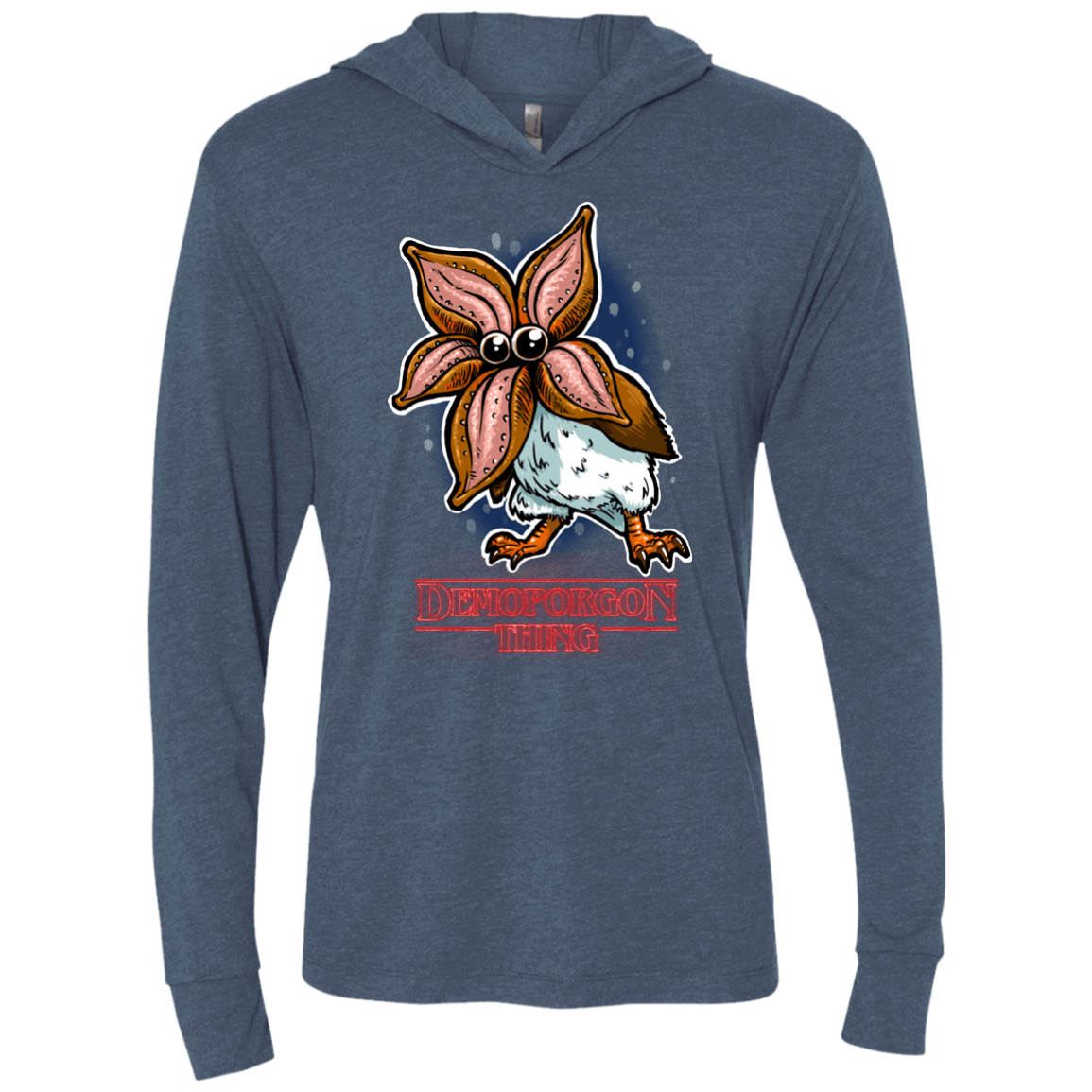 T-Shirts Indigo / X-Small Demoporgon Triblend Long Sleeve Hoodie Tee