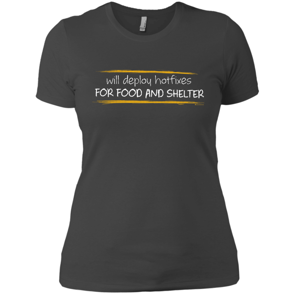 T-Shirts Heavy Metal / X-Small Deploying Hotfixes For Food And Shelter Women's Premium T-Shirt