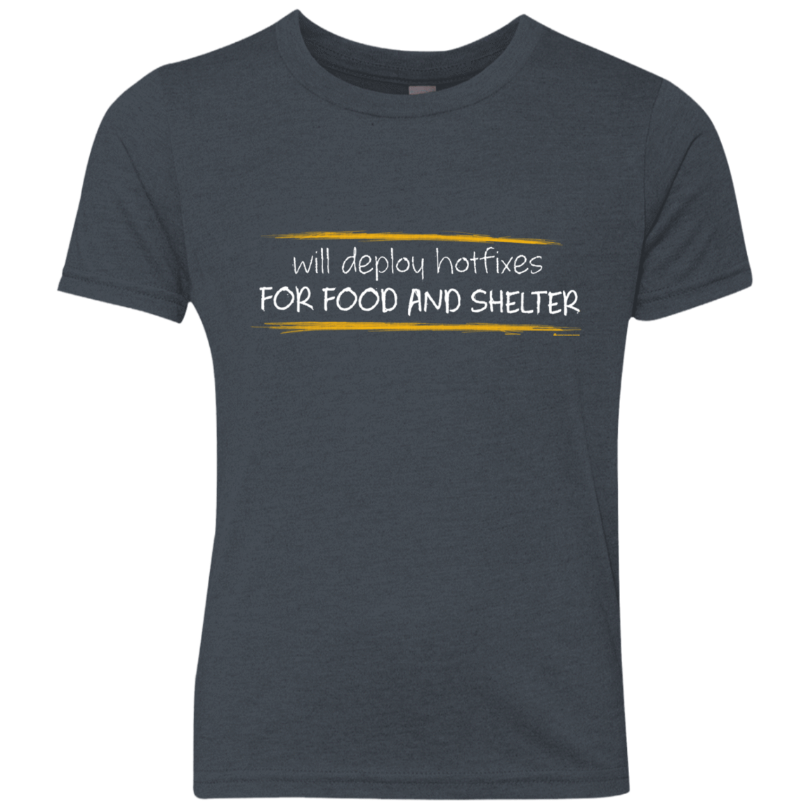 T-Shirts Vintage Navy / YXS Deploying Hotfixes For Food And Shelter Youth Triblend T-Shirt