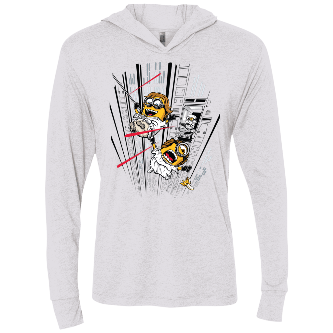T-Shirts Heather White / X-Small Despicable Escape Triblend Long Sleeve Hoodie Tee