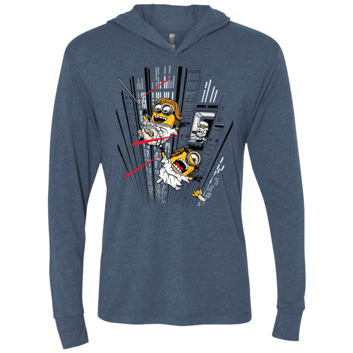 T-Shirts Indigo / X-Small Despicable Escape Triblend Long Sleeve Hoodie Tee