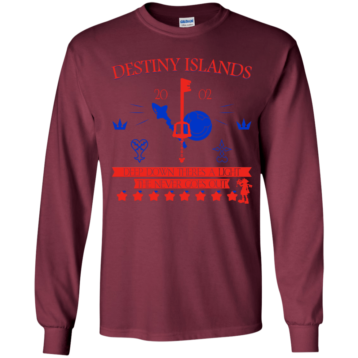 T-Shirts Maroon / YS Destiny Island Youth Long Sleeve T-Shirt