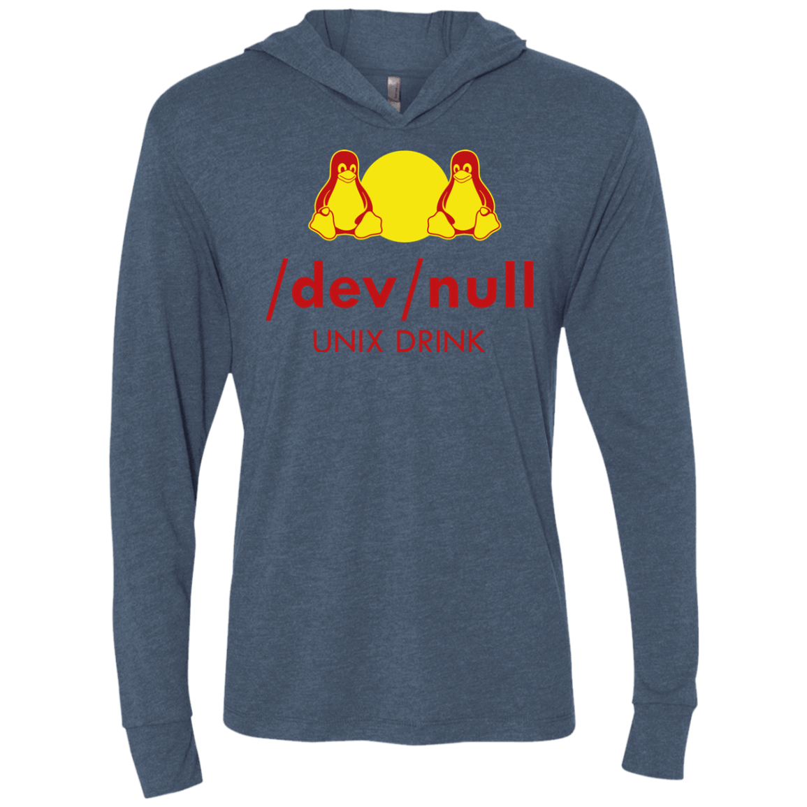 T-Shirts Indigo / X-Small Dev null Triblend Long Sleeve Hoodie Tee