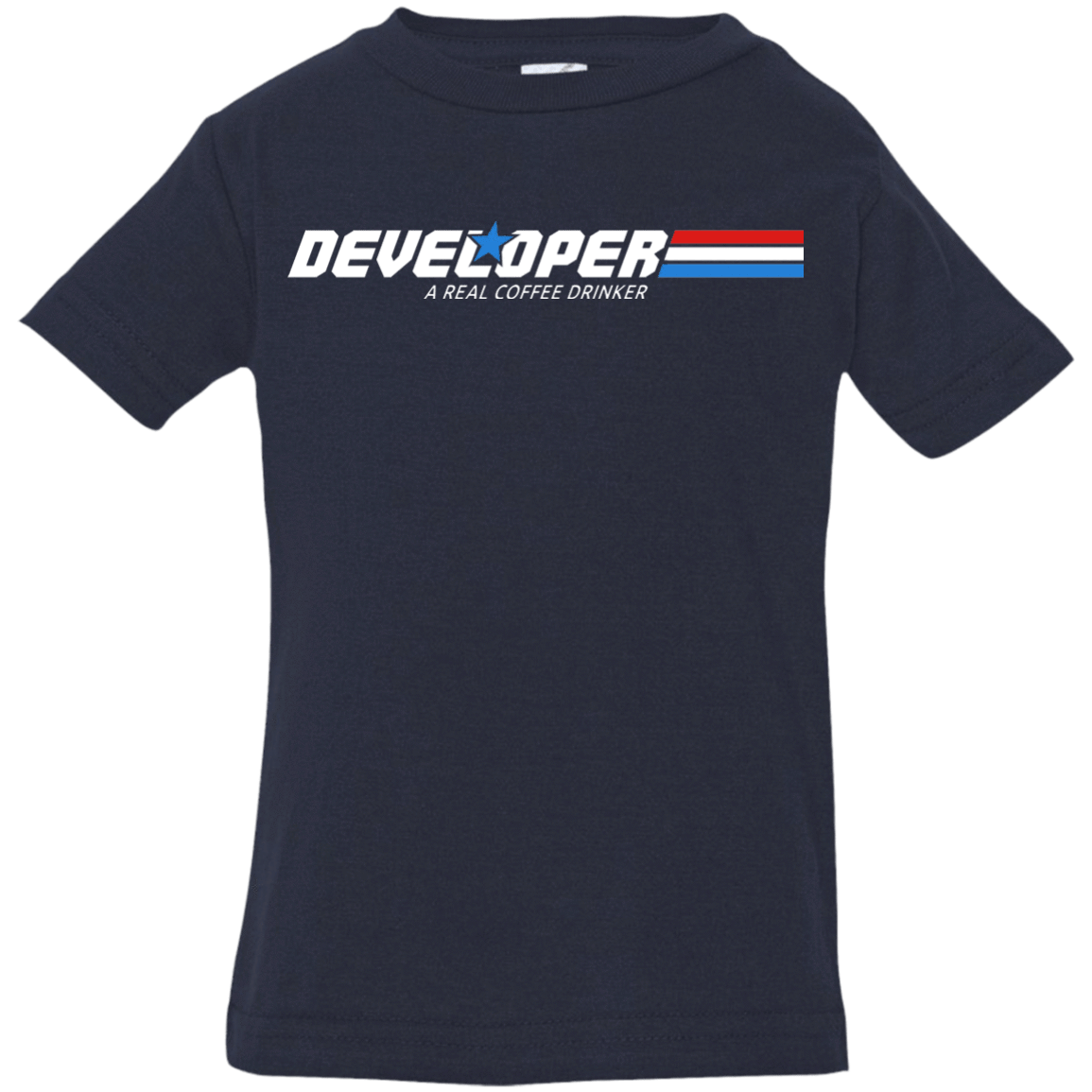 T-Shirts Navy / 6 Months Developer - A Real Coffee Drinker Infant Premium T-Shirt
