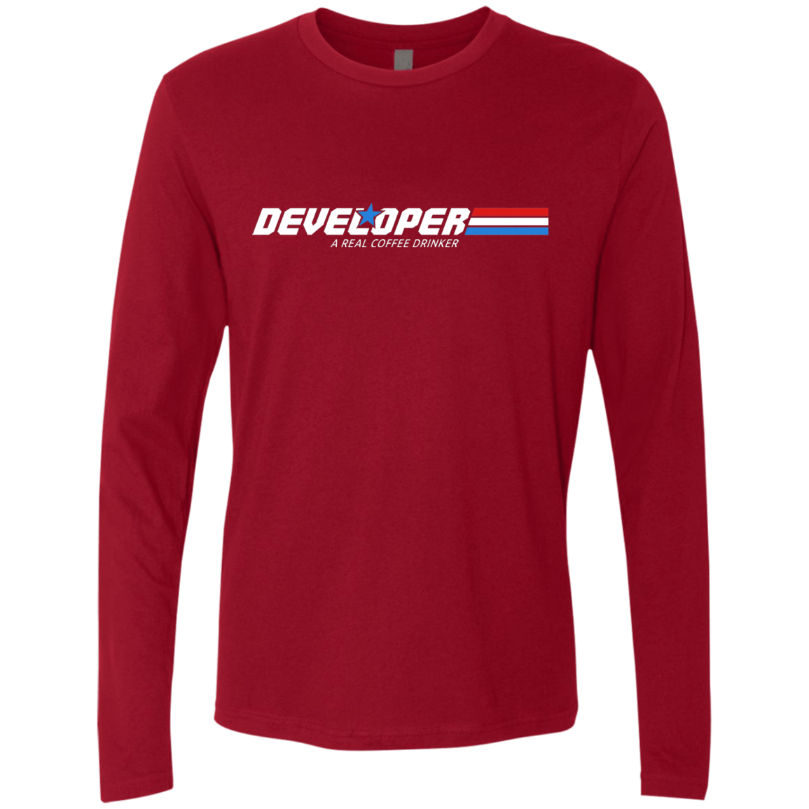 T-Shirts Cardinal / Small Developer - A Real Coffee Drinker Men's Premium Long Sleeve