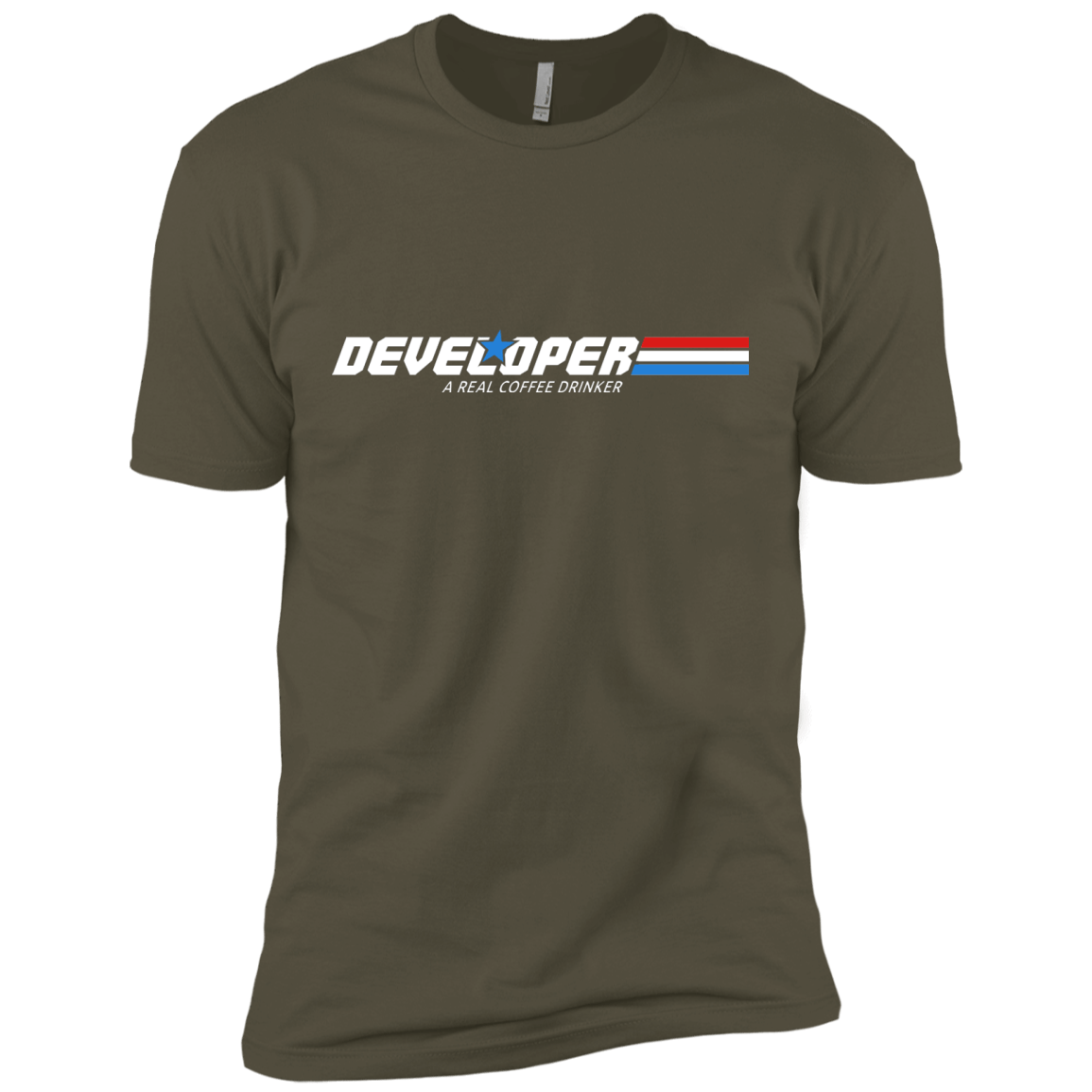 T-Shirts Military Green / X-Small Developer - A Real Coffee Drinker Men's Premium T-Shirt
