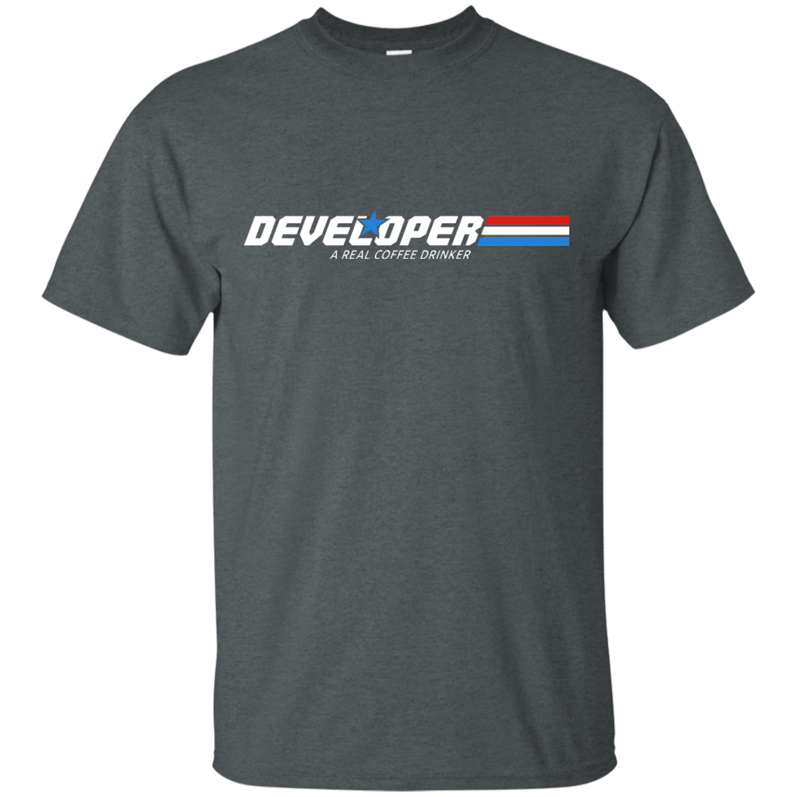 T-Shirts Dark Heather / Small Developer - A Real Coffee Drinker T-Shirt