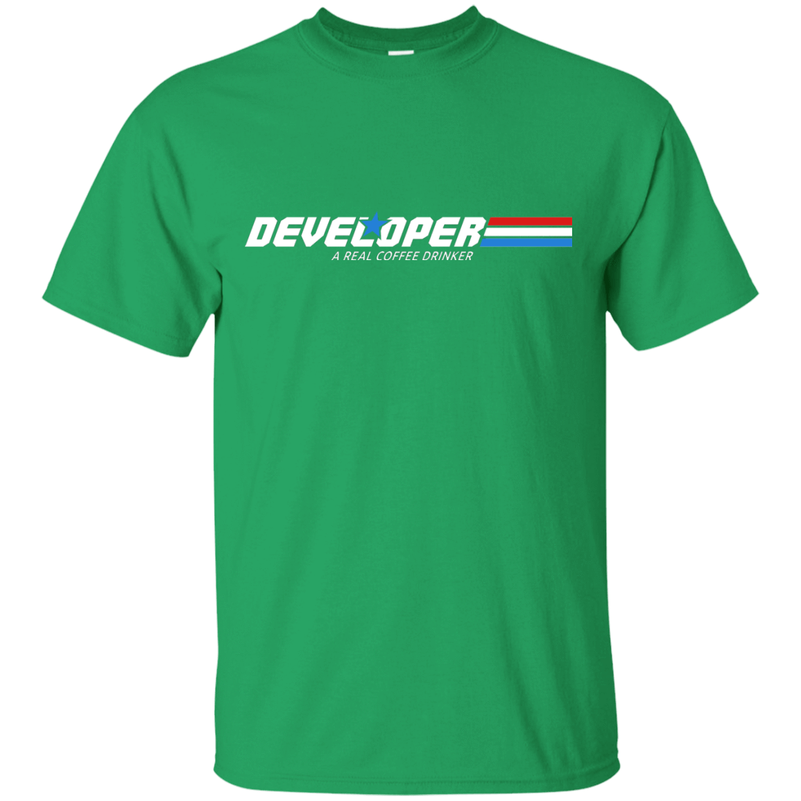 T-Shirts Irish Green / Small Developer - A Real Coffee Drinker T-Shirt