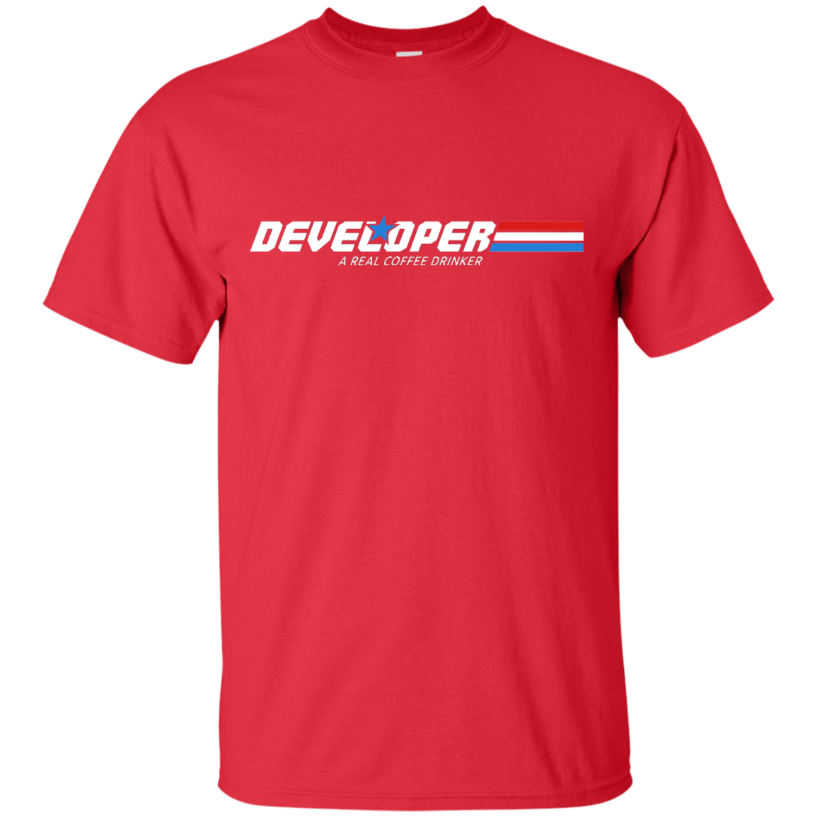T-Shirts Red / Small Developer - A Real Coffee Drinker T-Shirt