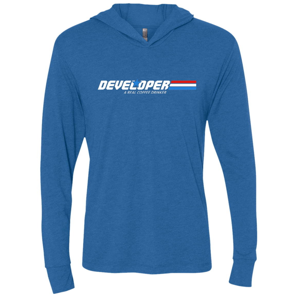 T-Shirts Vintage Royal / X-Small Developer - A Real Coffee Drinker Triblend Long Sleeve Hoodie Tee