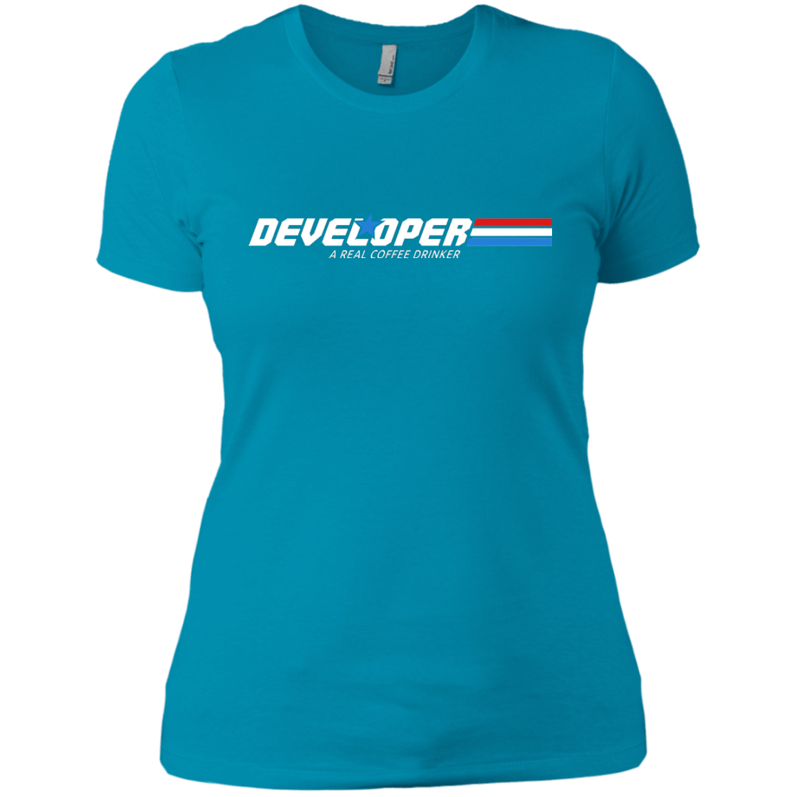 T-Shirts Turquoise / X-Small Developer - A Real Coffee Drinker Women's Premium T-Shirt
