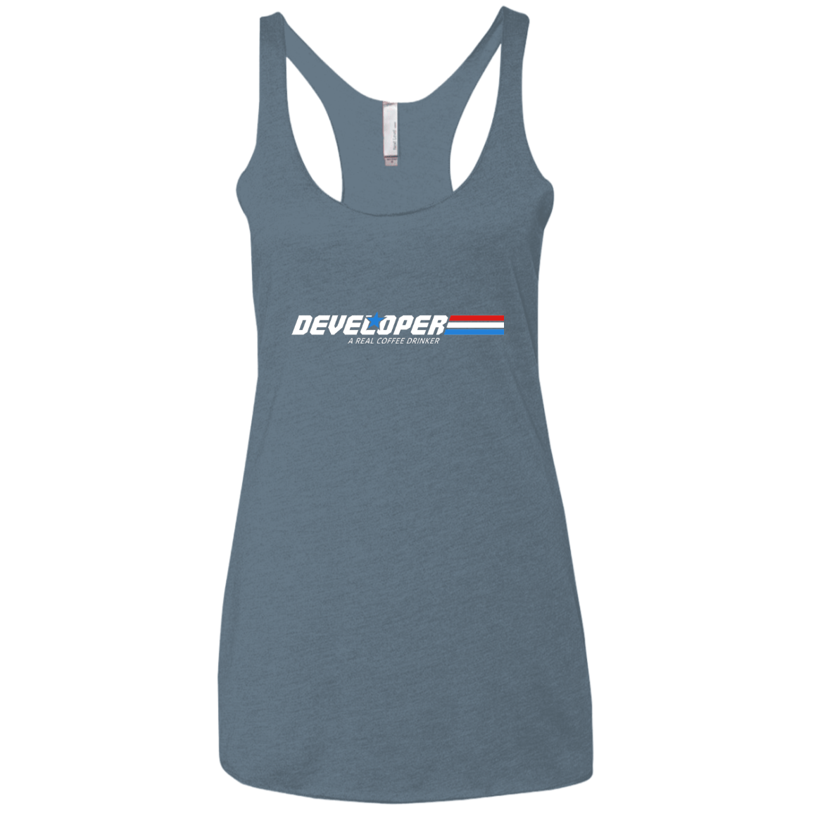 T-Shirts Indigo / X-Small Developer - A Real Coffee Drinker Women's Triblend Racerback Tank
