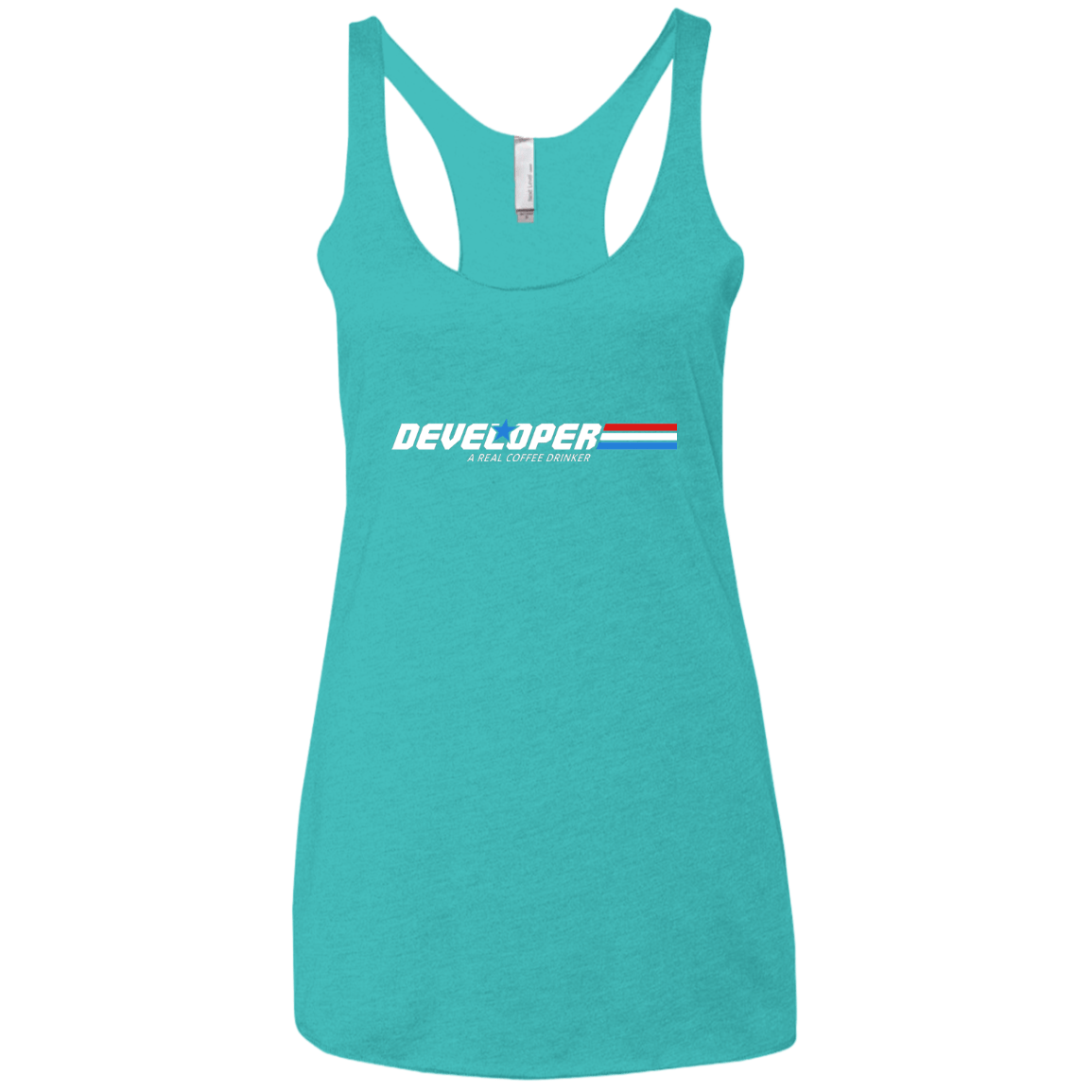 T-Shirts Tahiti Blue / X-Small Developer - A Real Coffee Drinker Women's Triblend Racerback Tank