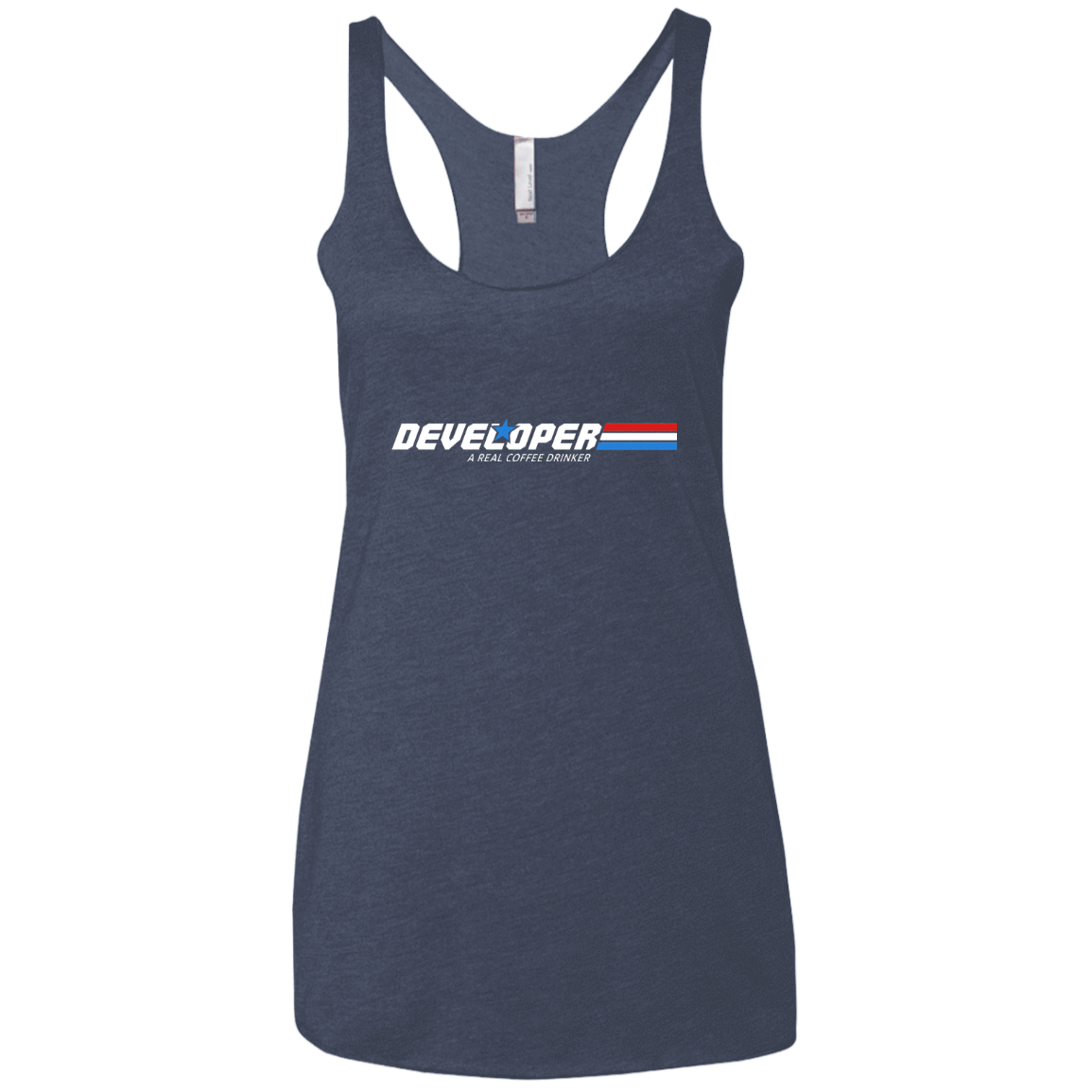 T-Shirts Vintage Navy / X-Small Developer - A Real Coffee Drinker Women's Triblend Racerback Tank