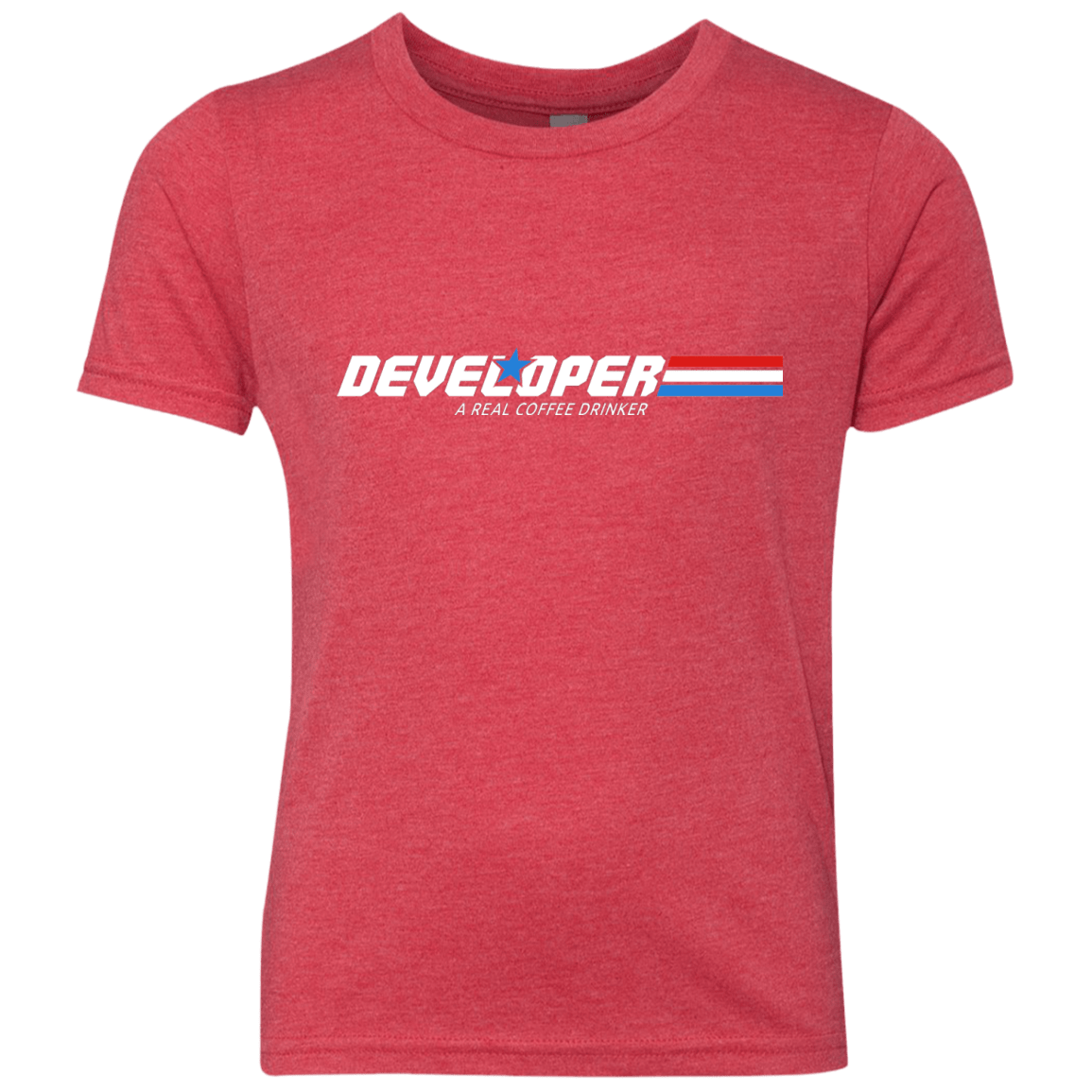 T-Shirts Vintage Red / YXS Developer - A Real Coffee Drinker Youth Triblend T-Shirt