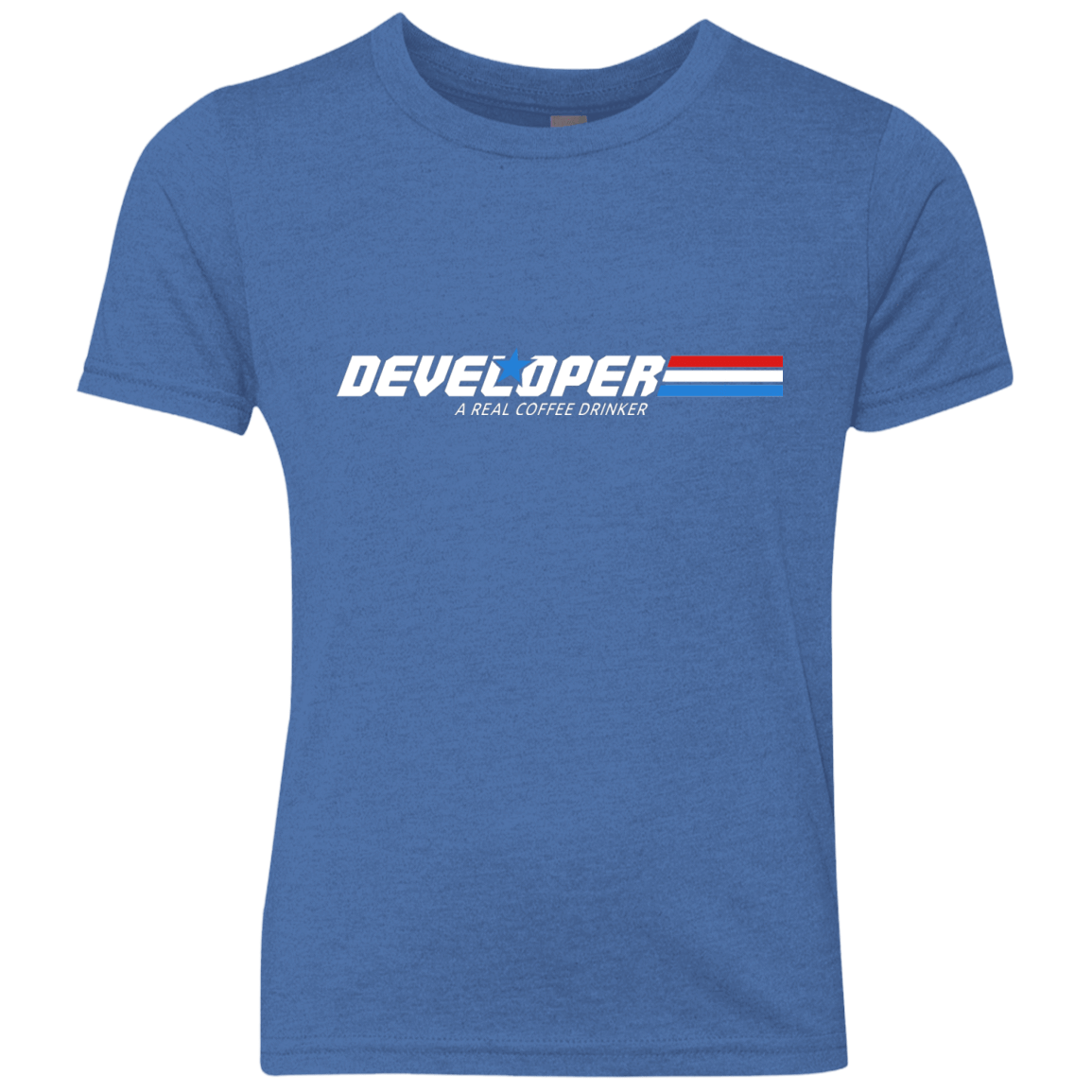 T-Shirts Vintage Royal / YXS Developer - A Real Coffee Drinker Youth Triblend T-Shirt