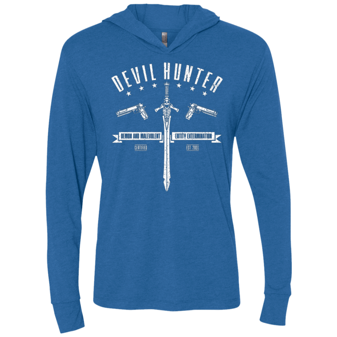T-Shirts Vintage Royal / X-Small Devil hunter Triblend Long Sleeve Hoodie Tee