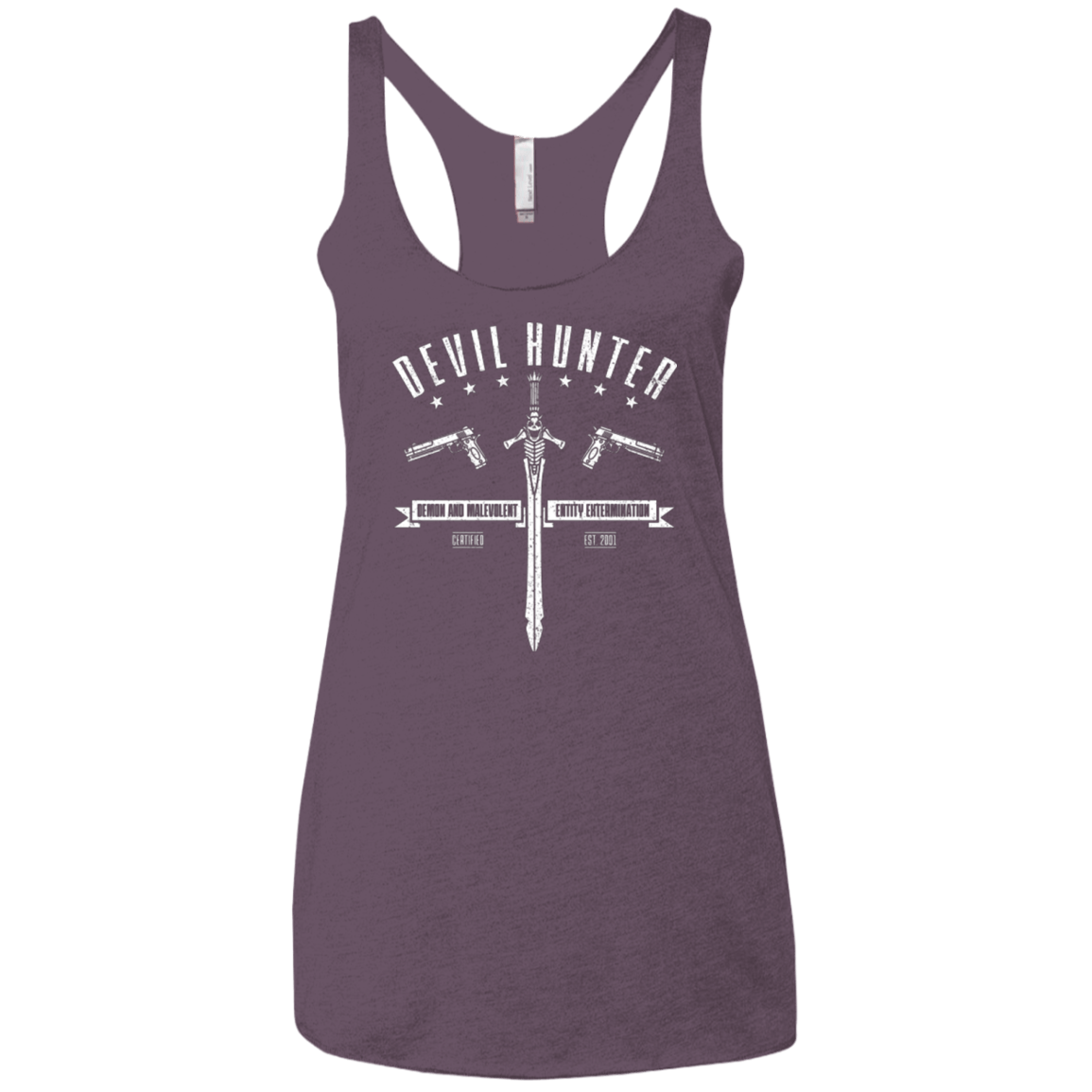 T-Shirts Vintage Purple / X-Small Devil hunter Women's Triblend Racerback Tank