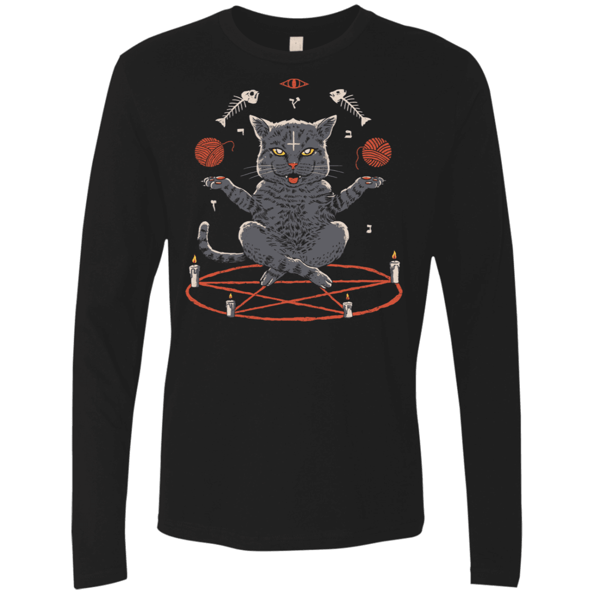 T-Shirts Black / S Devious Cat Men's Premium Long Sleeve