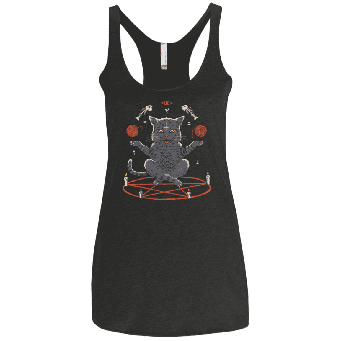 T-Shirts Vintage Black / X-Small Devious Cat Women's Triblend Racerback Tank