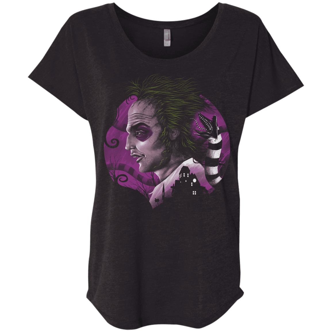 T-Shirts Vintage Black / X-Small Devious Ghost Triblend Dolman Sleeve