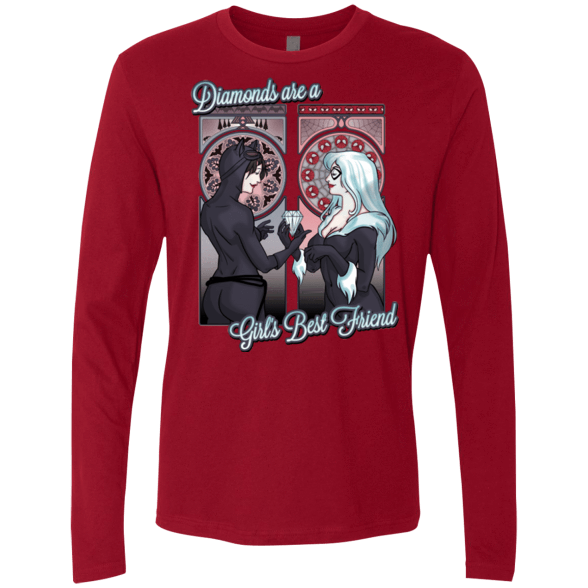 T-Shirts Cardinal / Small Diamonds are a Girl's Best Friend Men's Premium Long Sleeve