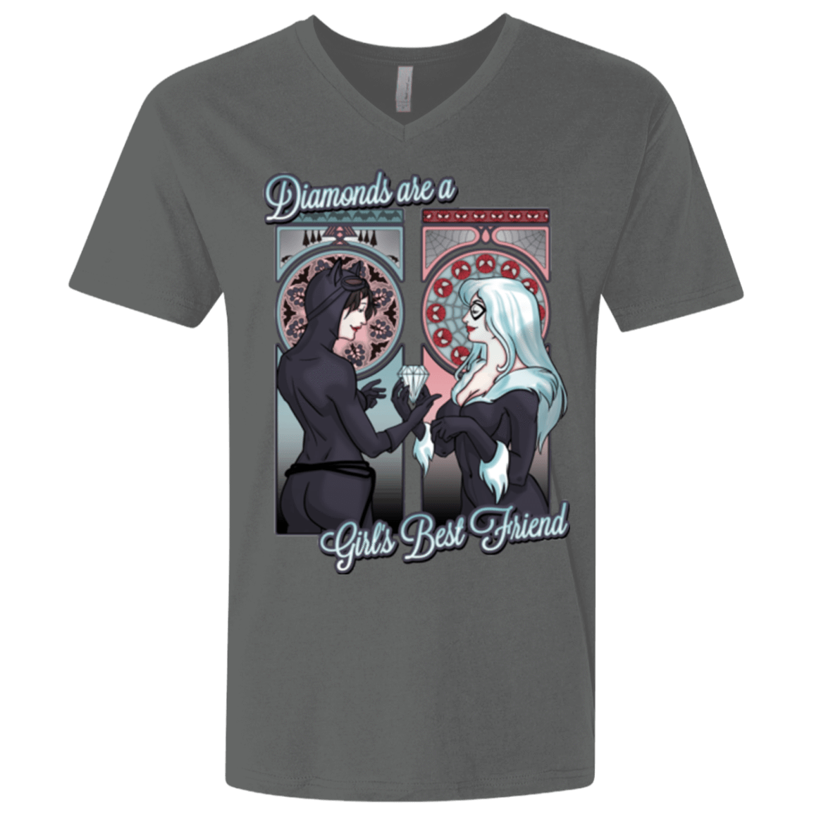 T-Shirts Heavy Metal / X-Small Diamonds are a Girl's Best Friend Men's Premium V-Neck