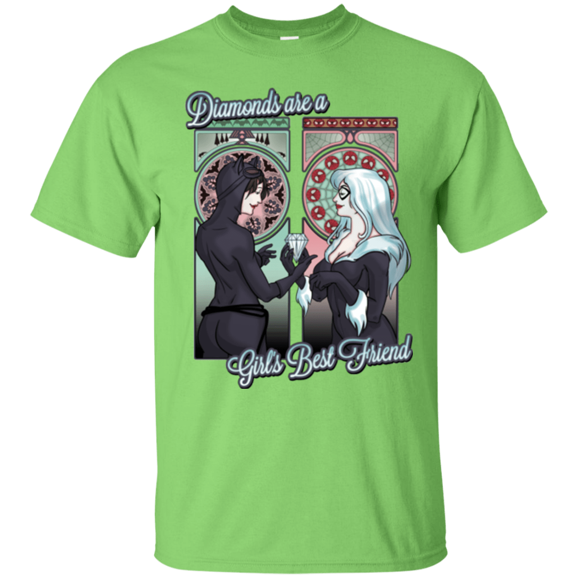 T-Shirts Lime / Small Diamonds are a Girl's Best Friend T-Shirt