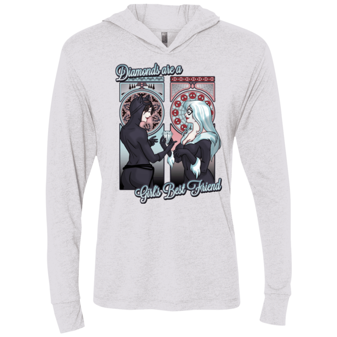 T-Shirts Heather White / X-Small Diamonds are a Girl's Best Friend Triblend Long Sleeve Hoodie Tee