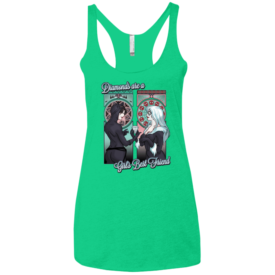 T-Shirts Envy / X-Small Diamonds are a Girl's Best Friend Women's Triblend Racerback Tank